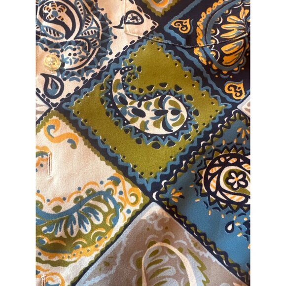 Vintage 70s JCPenney Mens Paisley Short Sleeve Button-Down Shirt Size M - Picture 3 of 4